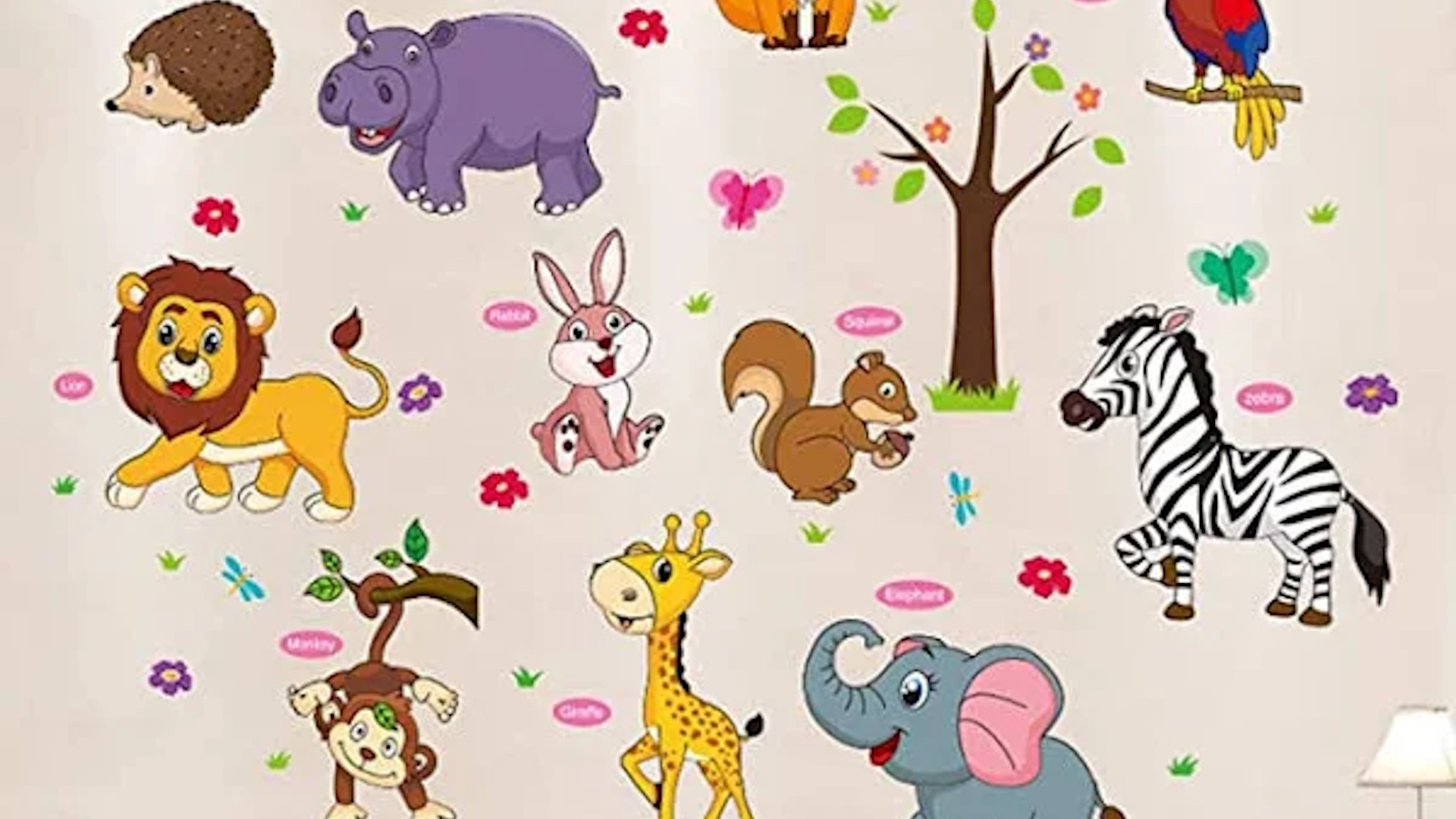 állatos gyerekszoba falmatrica